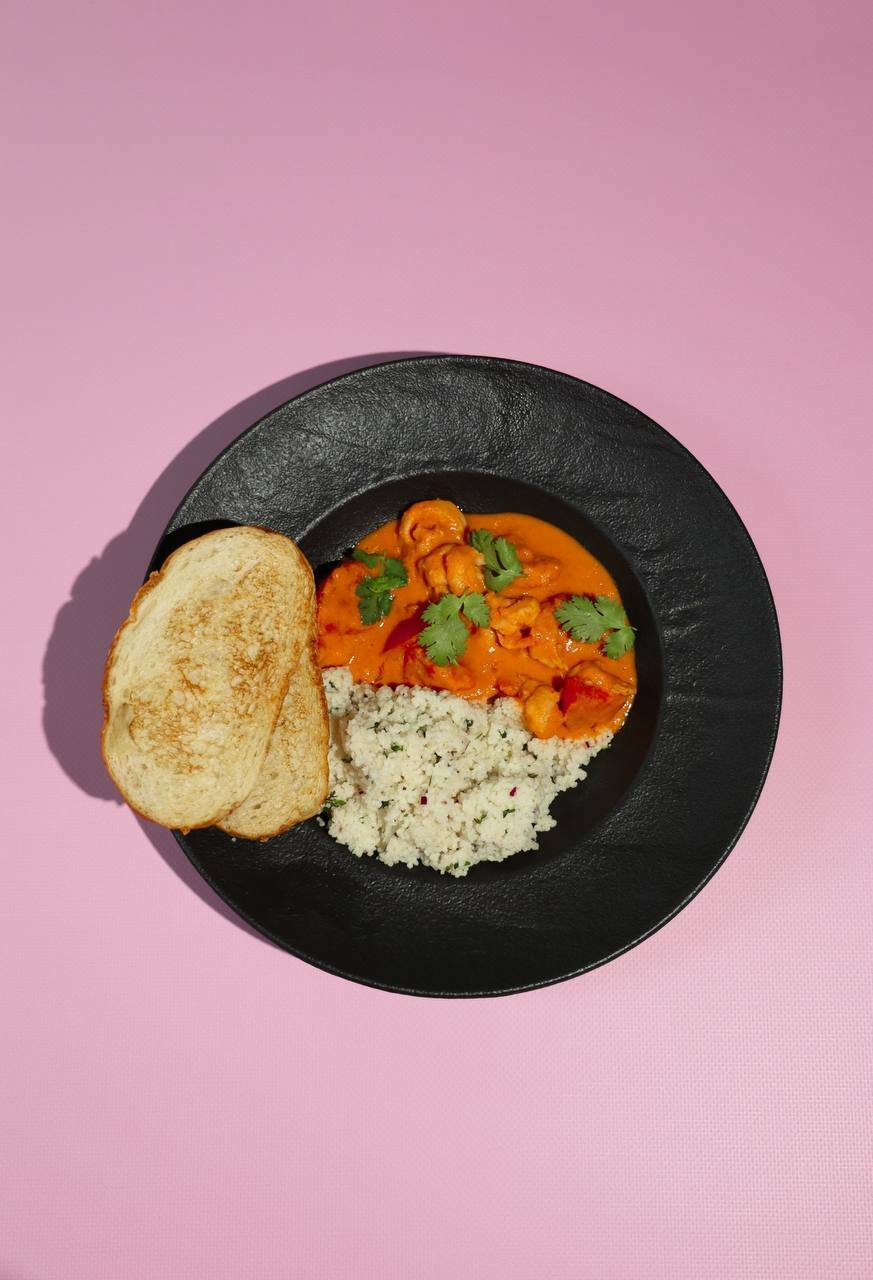 Креветки с томатами и кус-кусом Креветки с томатами и кус-кусом